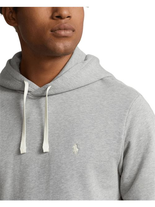 felpa uomo cappuccio cotone garzato grigio POLO RALPH LAUREN | 710916690029